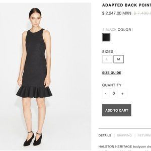 NWT Halston Black Shiny Point Dress